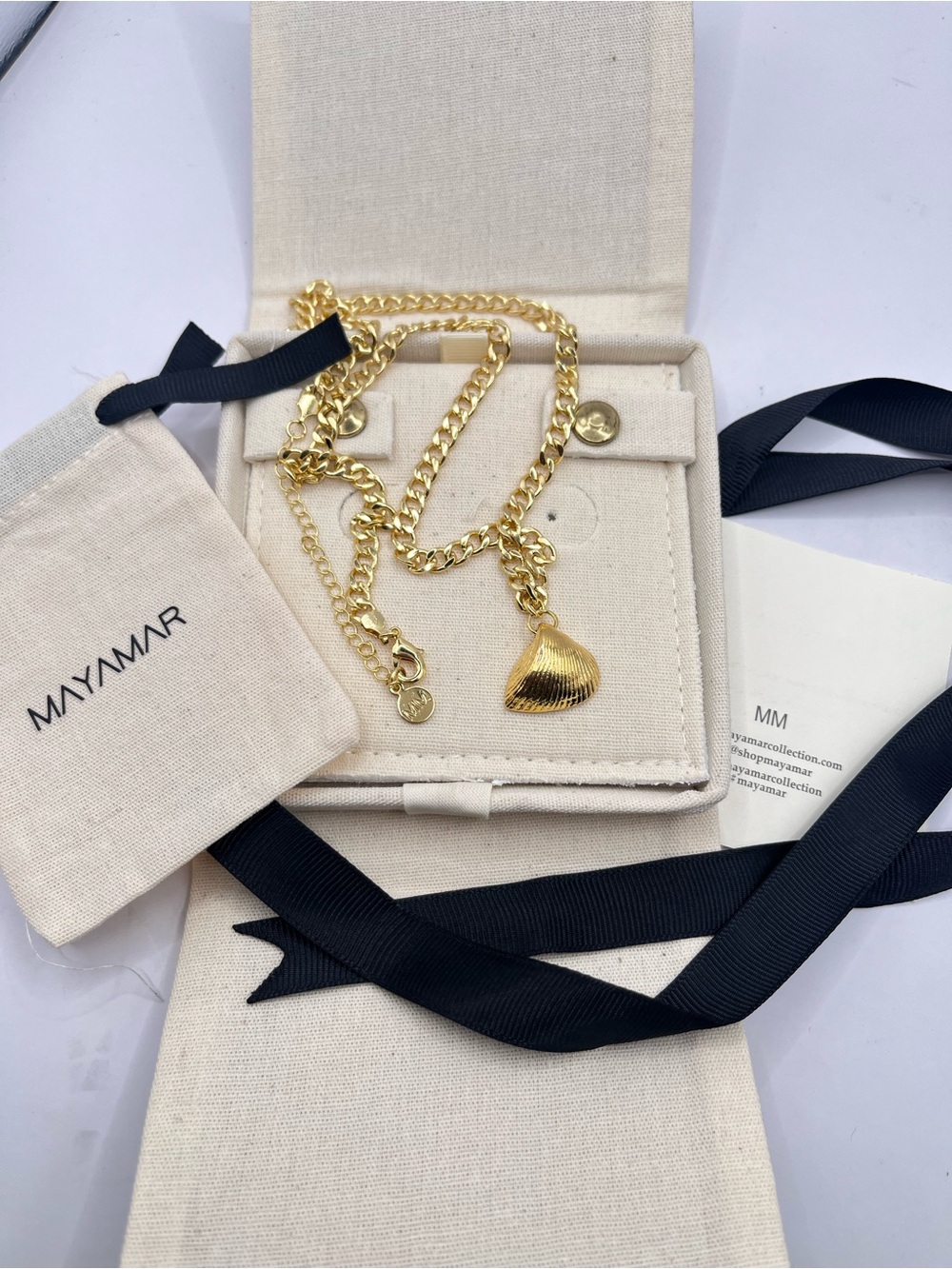 Mayamar New 24K Gold-plated Shell Pendant Chain Necklace